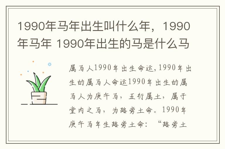 1990年马年出生叫什么年，1990年马年 1990年出生的马是什么马